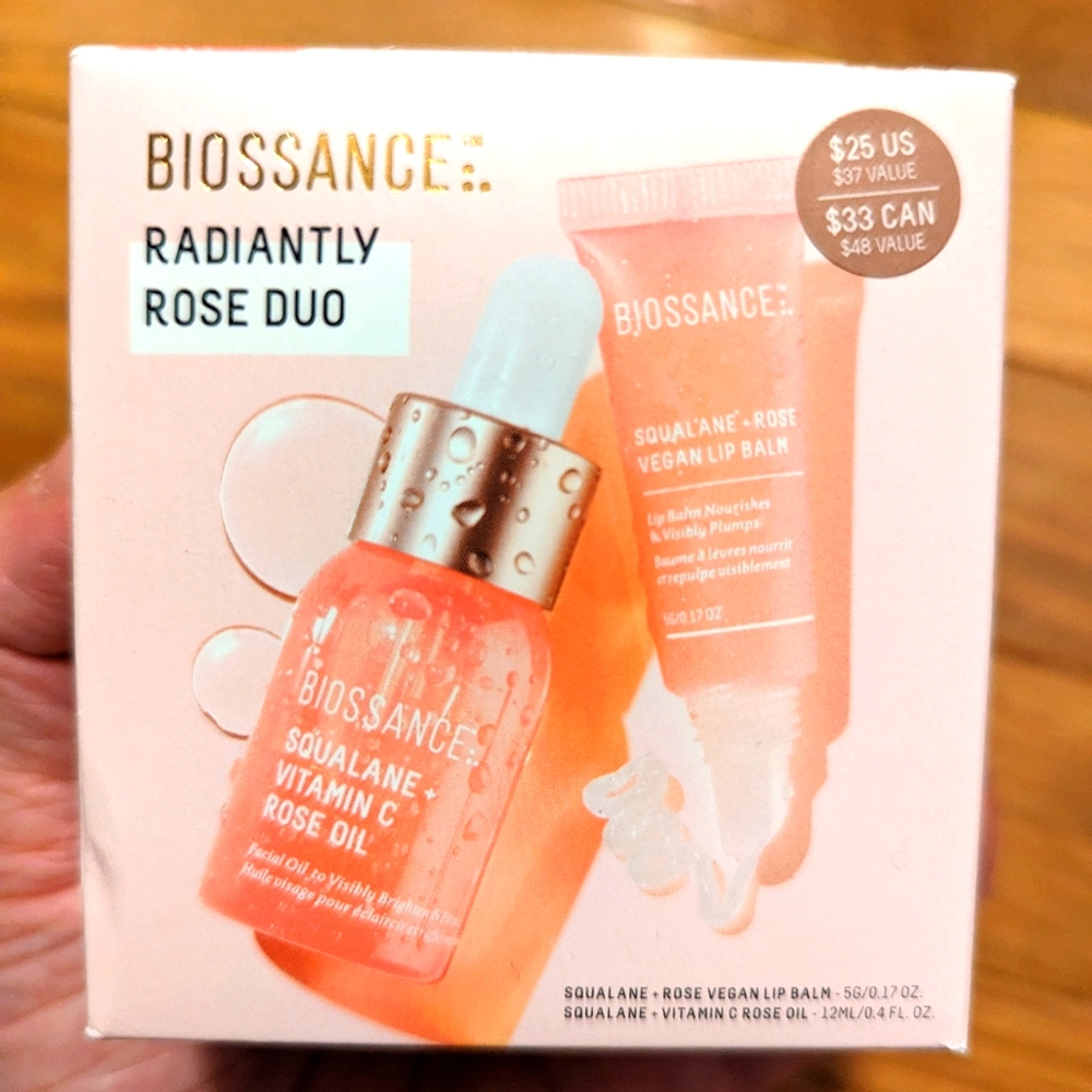 NIB Biossance Radiantly Rose Duo Set